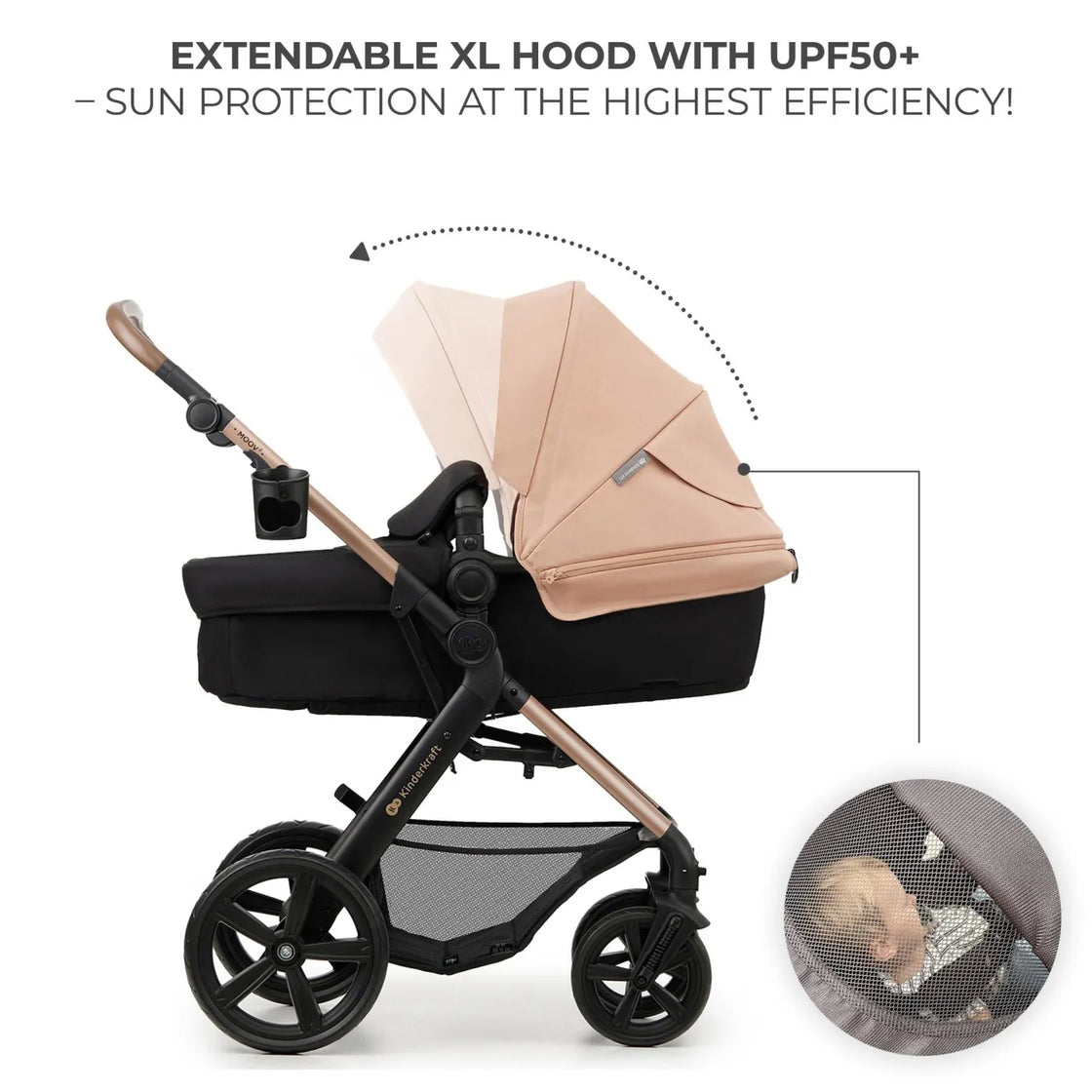 Carucior multifunctional kinderkraft moov 2 eva 4in1 sand beige