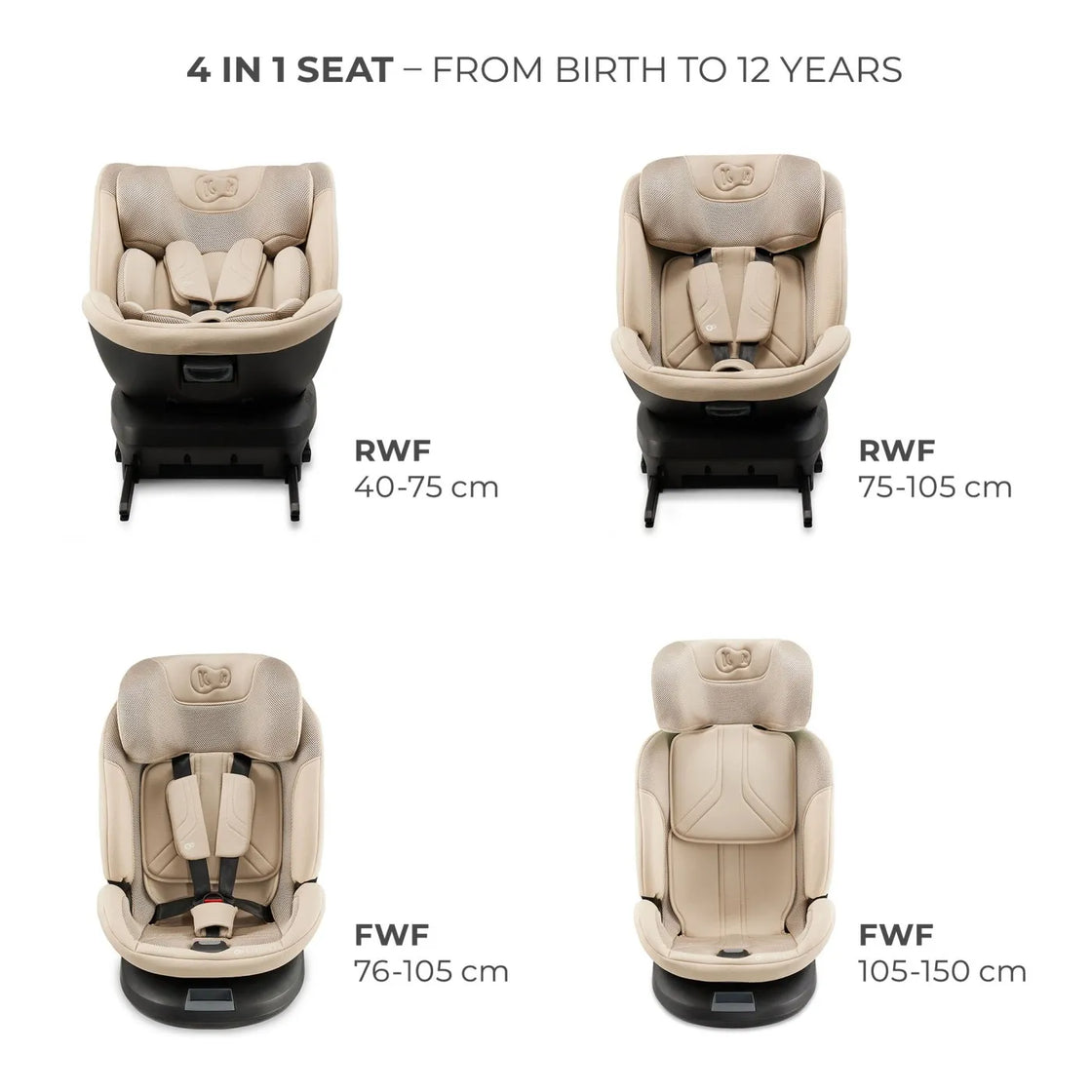 Scaun auto kinderkraft xpedition 3 i-size 40-150 cm, beige