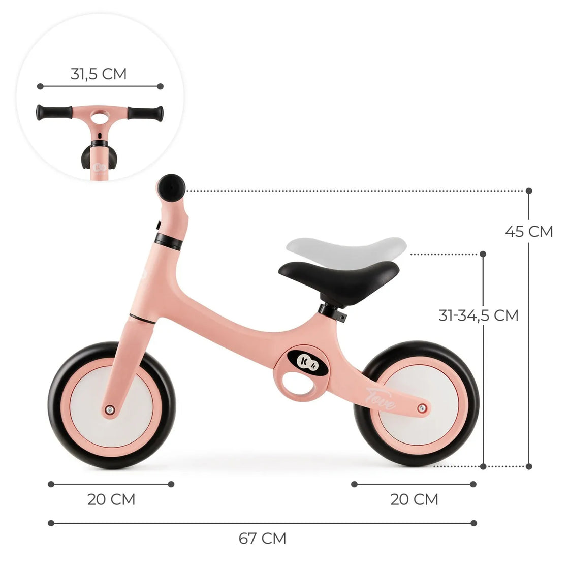Bicicleta fara pedale kinderkraft tove, roz