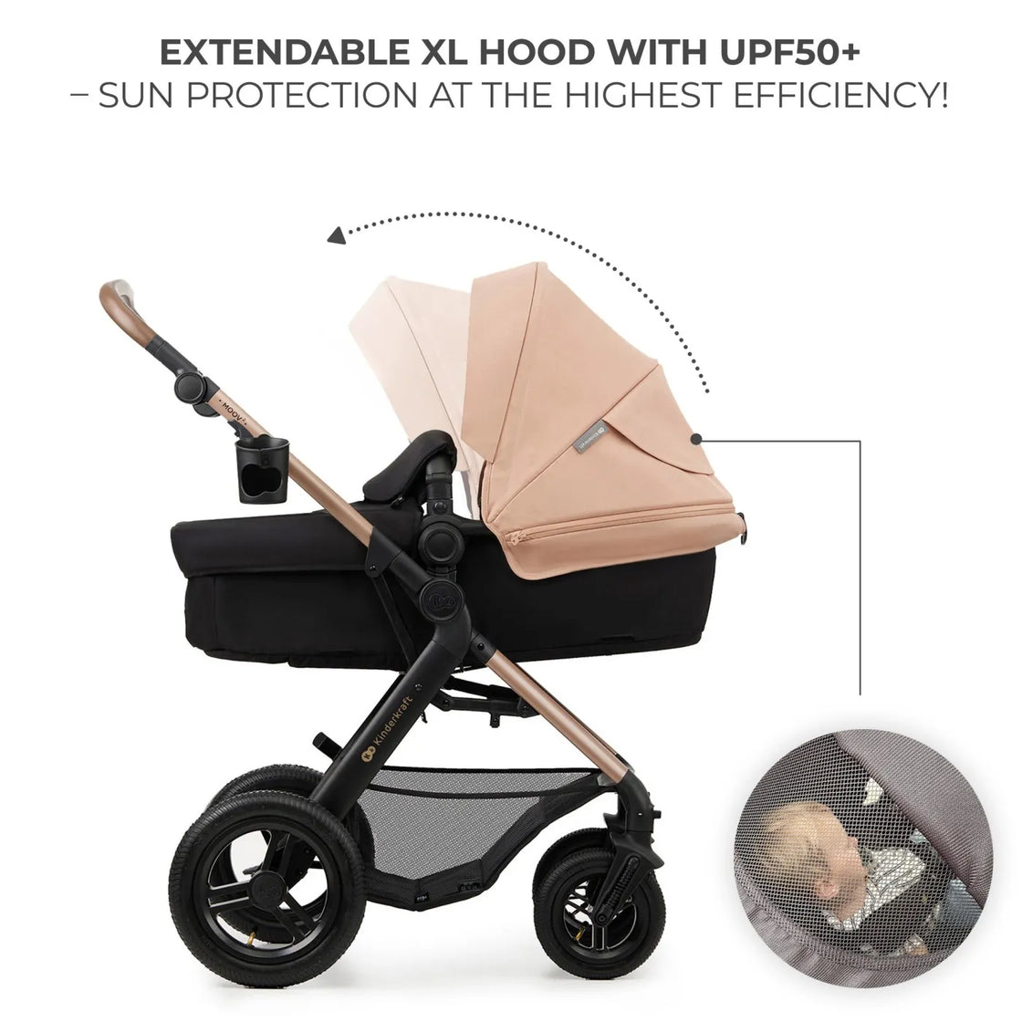 Carucior multifunctional kinderkraft moov 2 air 4in1 sand beige