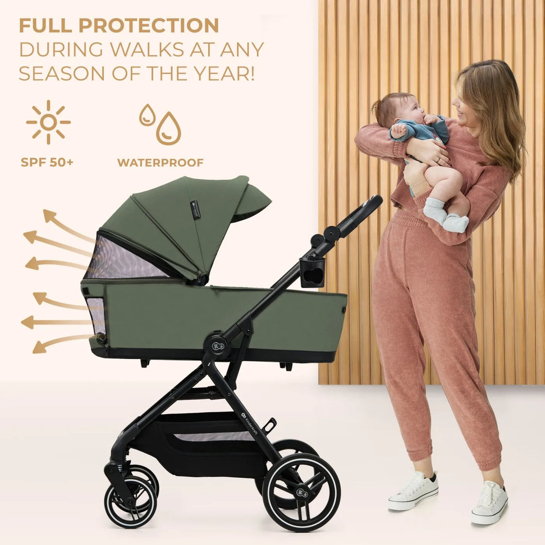 Carucior kinderkraft yoxi 3in1 (mink pro) mistic green