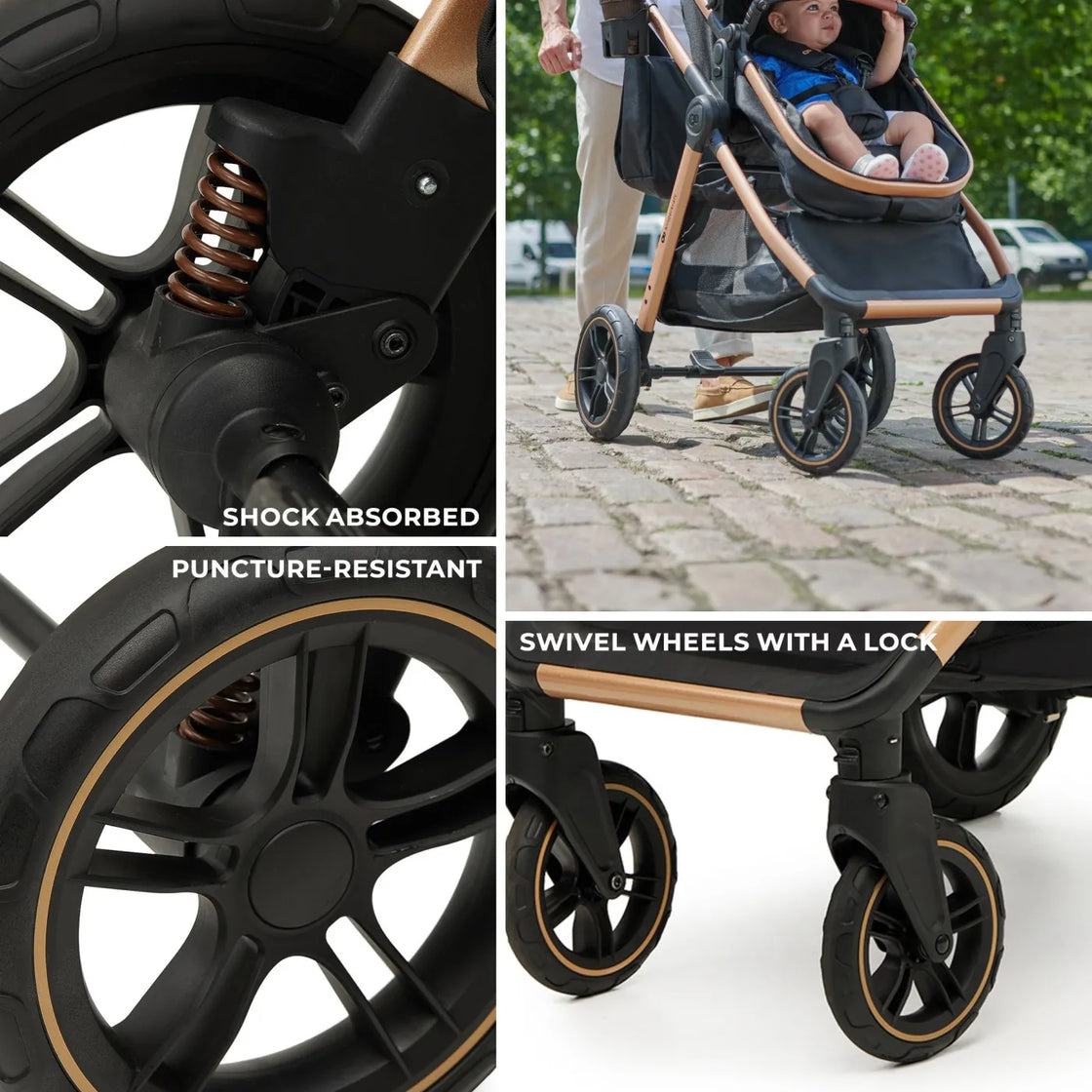 Carucior kinderkraft esme, 3 in 1, pure black
