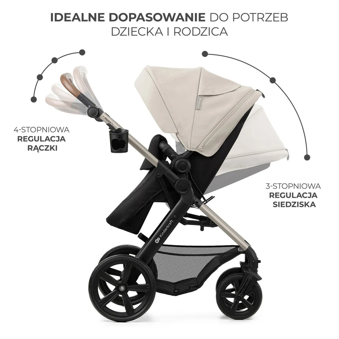 Carucior 3 in 1 kinderkraft moov 2, moonlight grey