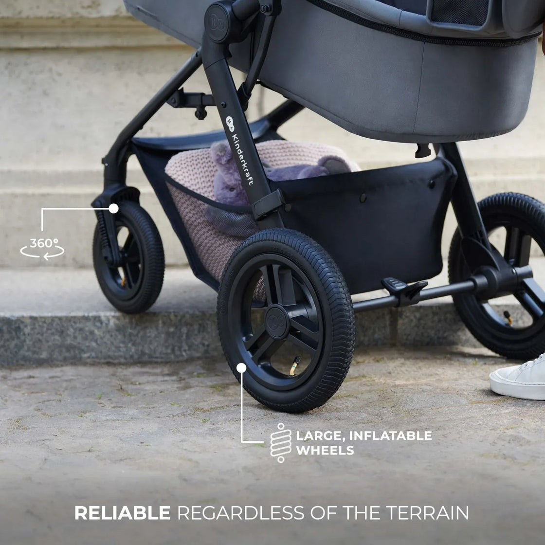 Carucior multifunctional kinderkraft moov 2 air 4in1 pure black