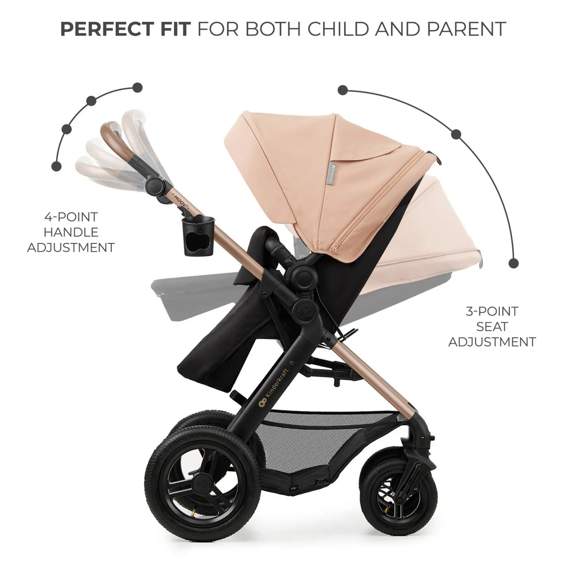 Carucior multifunctional kinderkraft moov 2 air 4in1 sand beige