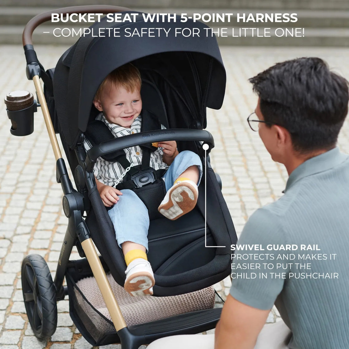 Carucior multifunctional kinderkraft moov 2 air 4in1 pure black