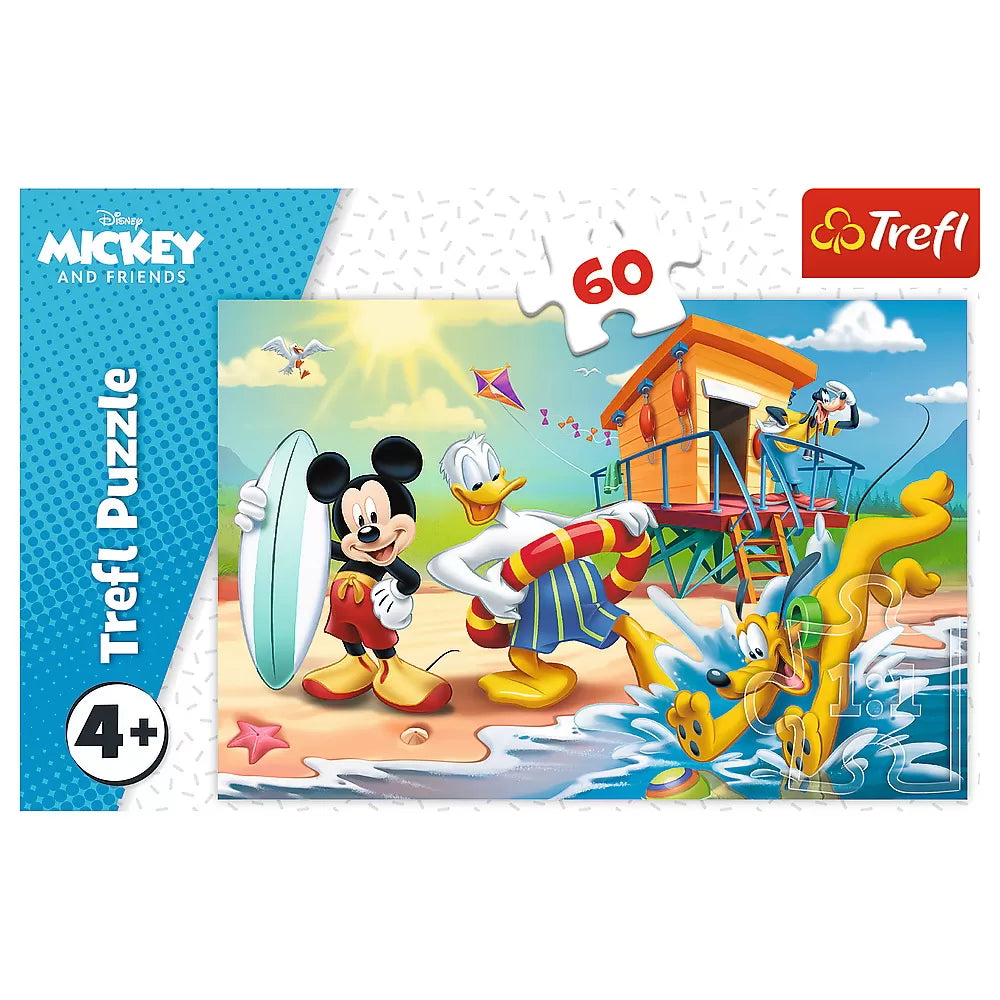 Puzzle trefl 60 distractie pe plaja cu mickey mouse