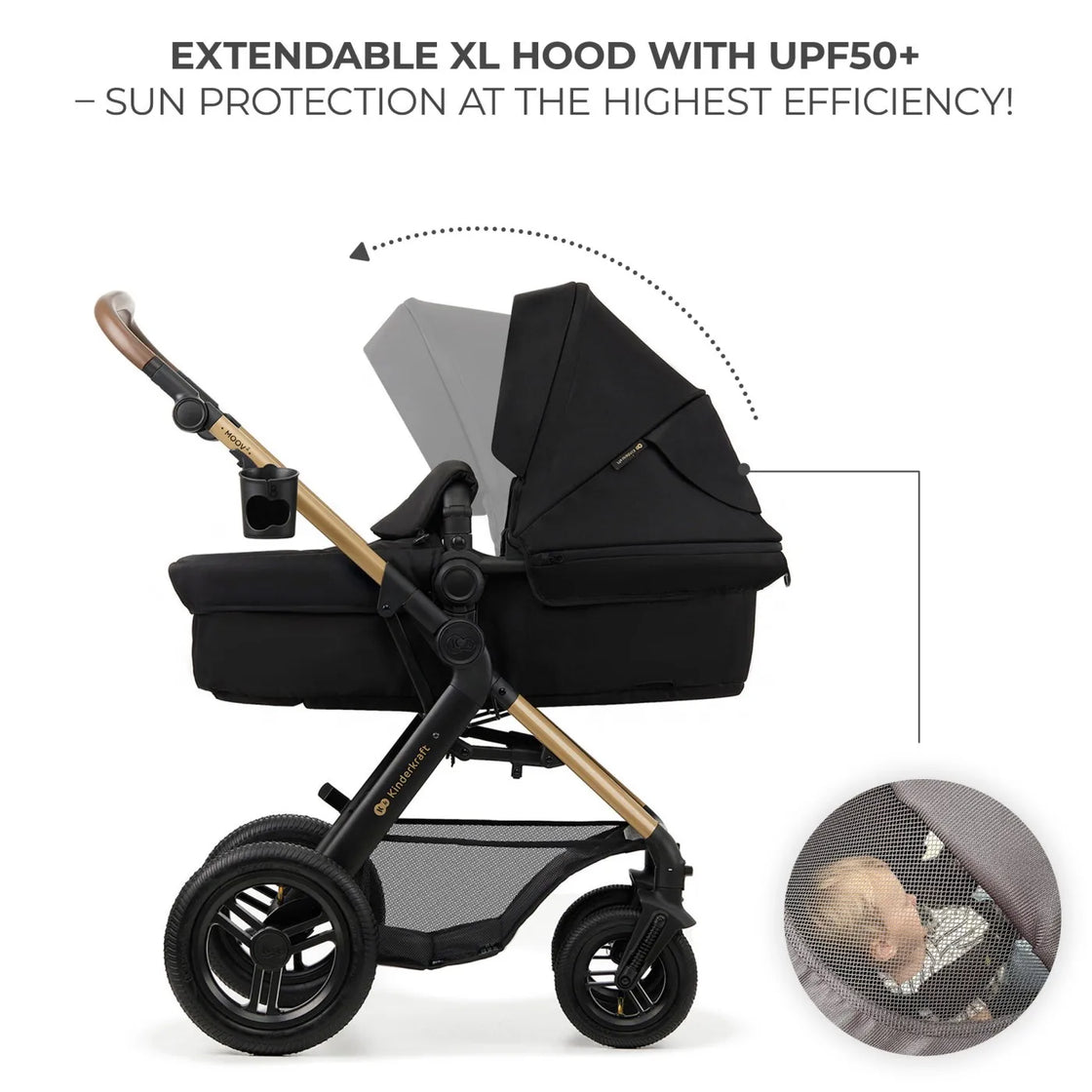 Carucior multifunctional kinderkraft moov 2 air 4in1 pure black