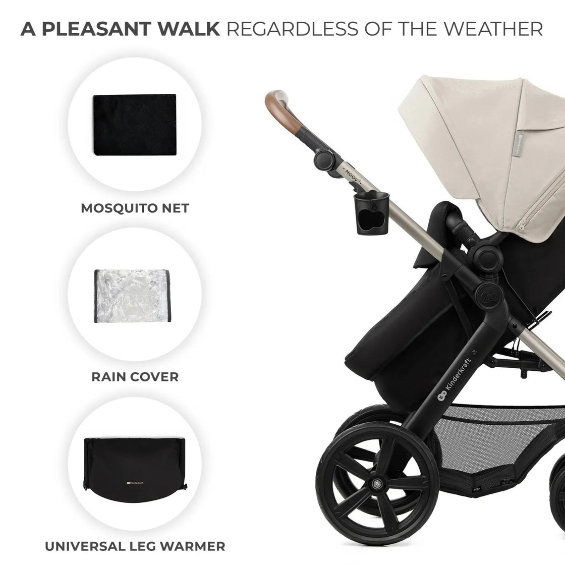 Carucior multifunctional kinderkraft moov 2 eva 4in1 moon grey