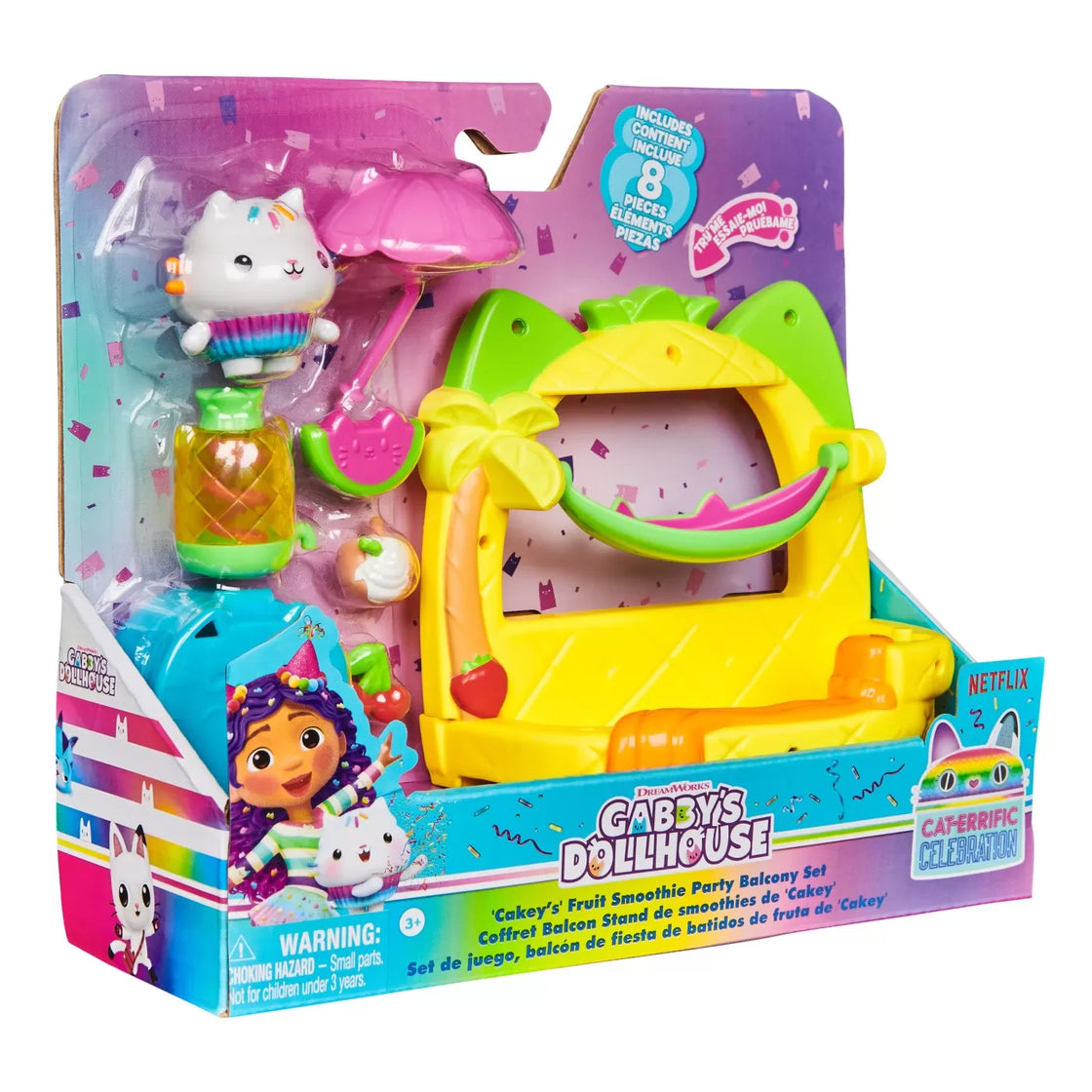 gabbys dollhouse set balcon pentru petrecerea cu smoothie a lui cakey