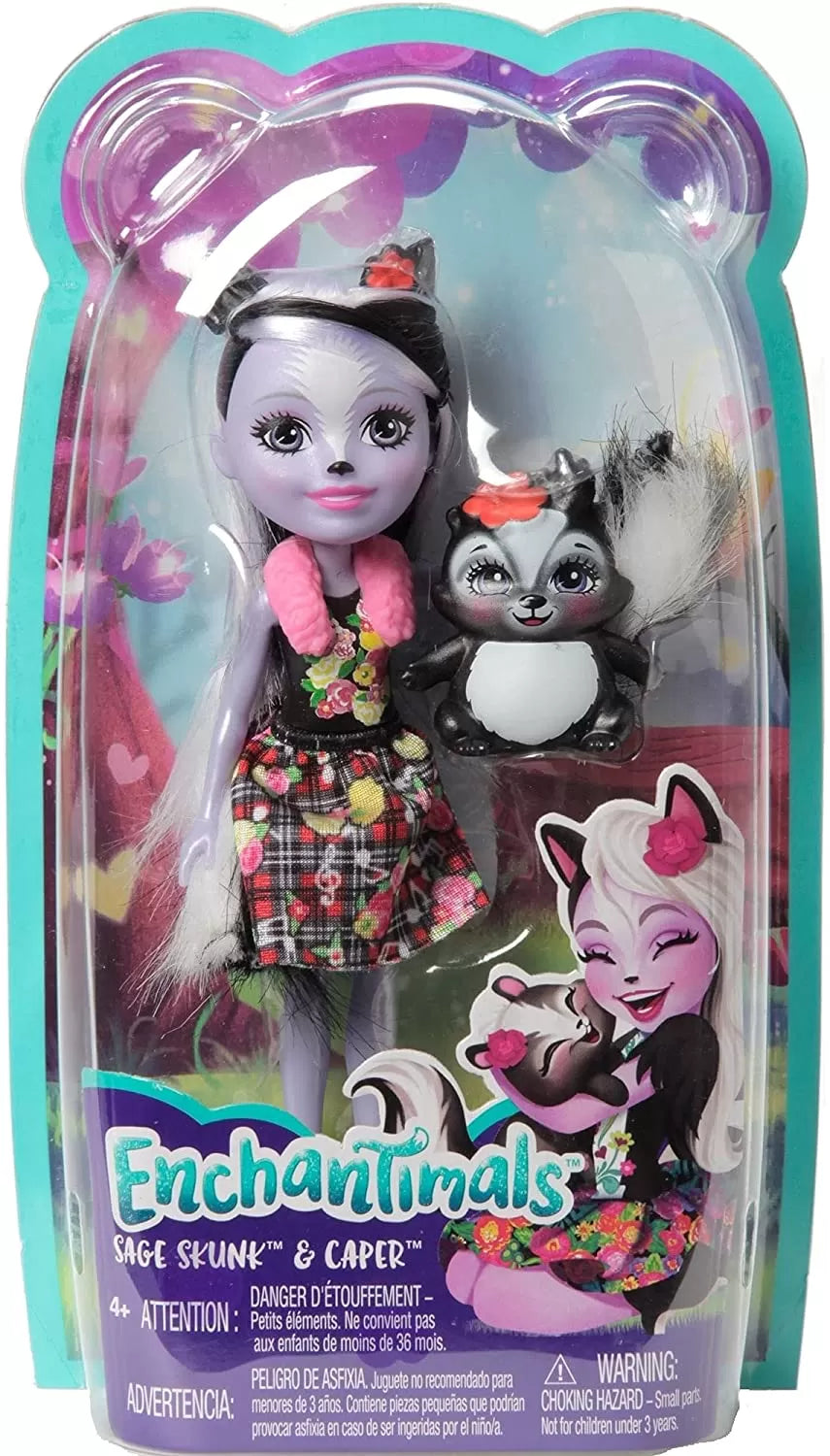 Enchantimals papusi cu animalute sage skunk si caper