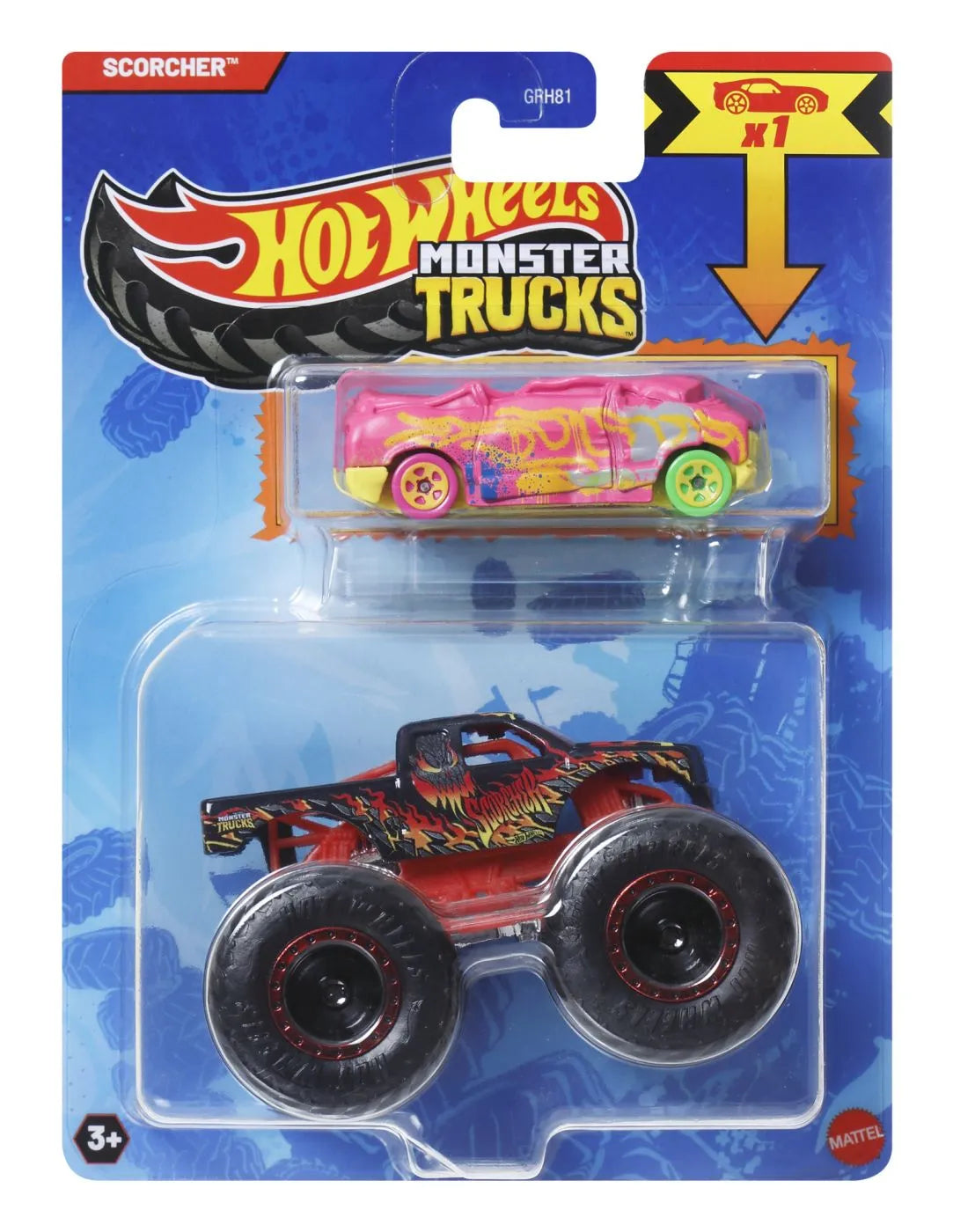 Hot wheels monster truck si masinuta metalica scorcher