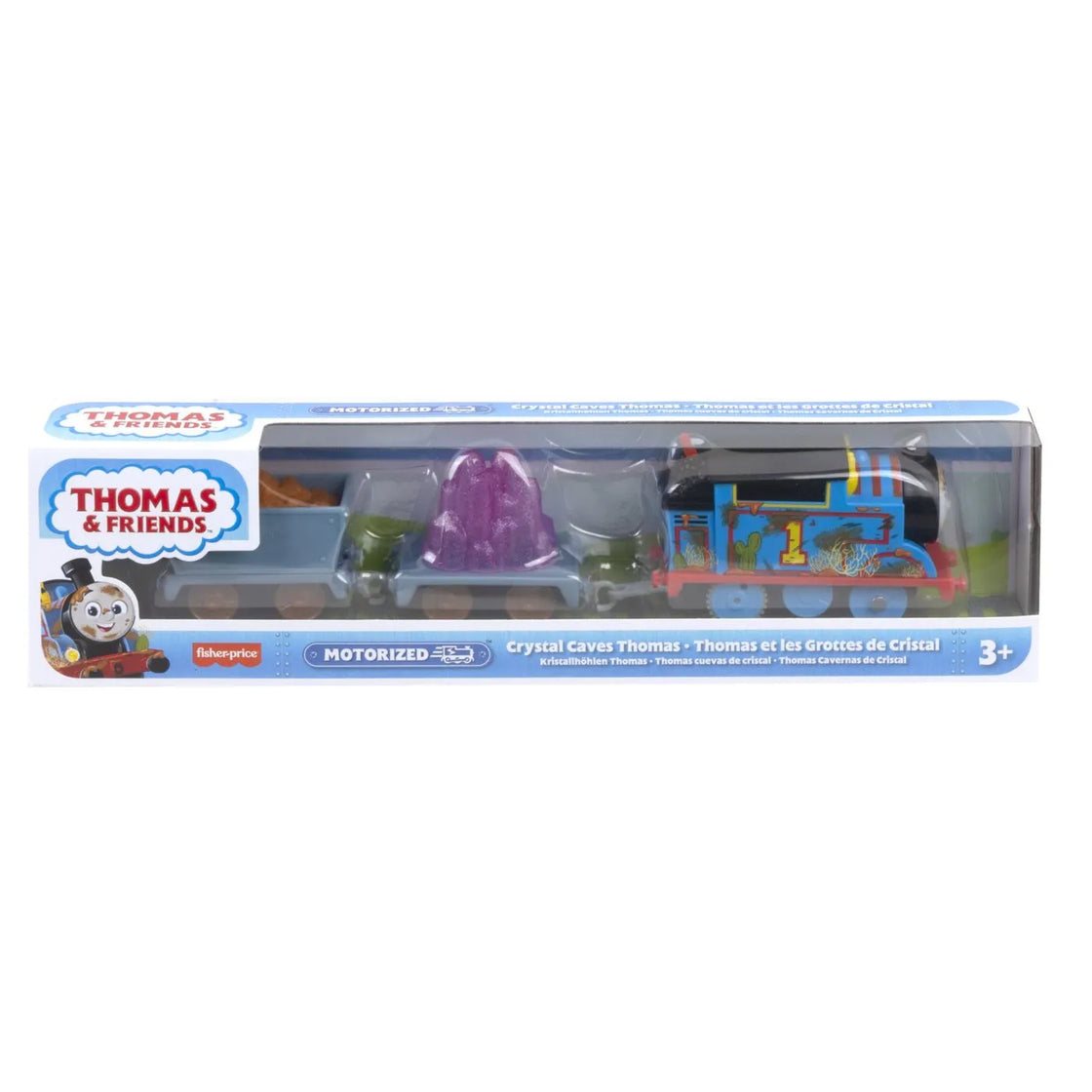 Thomas locomotiva motorizata thomas crystal caves cu 2 vagoane