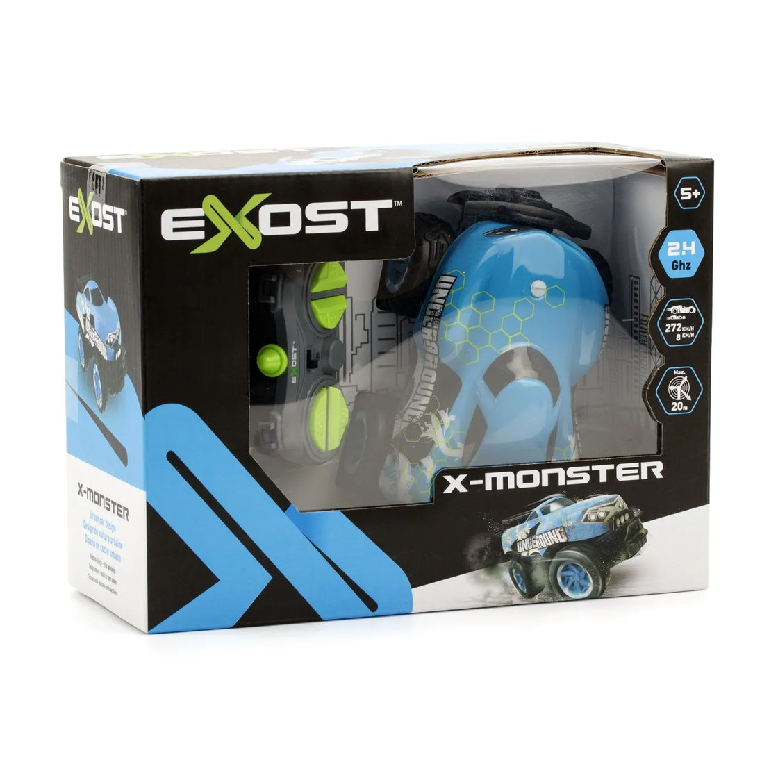 Silverit exost masina cu telecomanda x monster albastra
