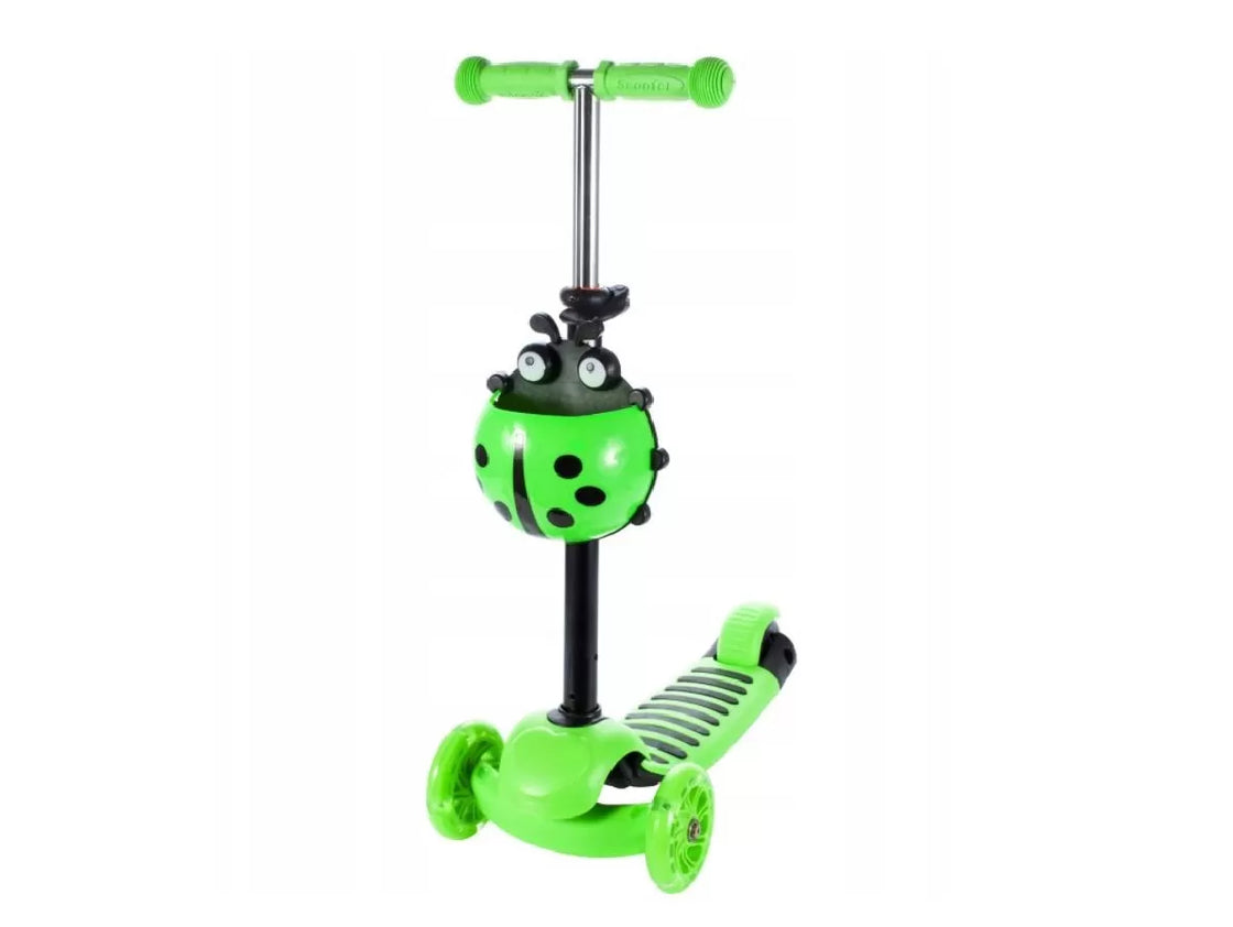 Trotineta malplay buburuza tip scooter cu 3 roti verde
