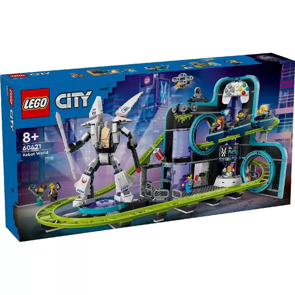 Lego city parc cu roller-coaster lumea robotilor 60421