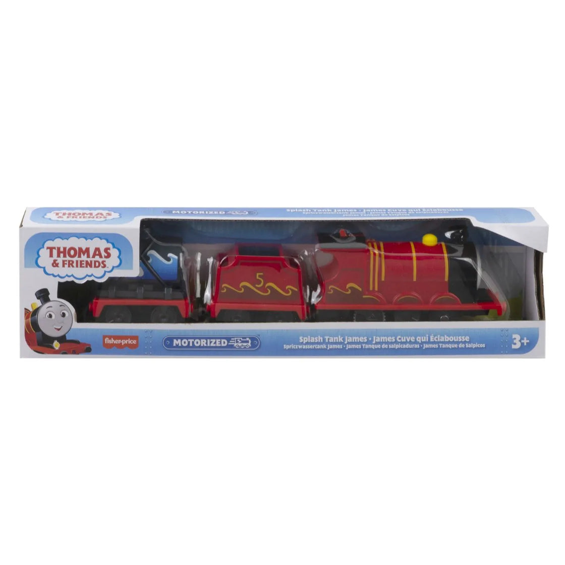 Thomas locomotiva motorizata splash tank james cu 2 vagoane