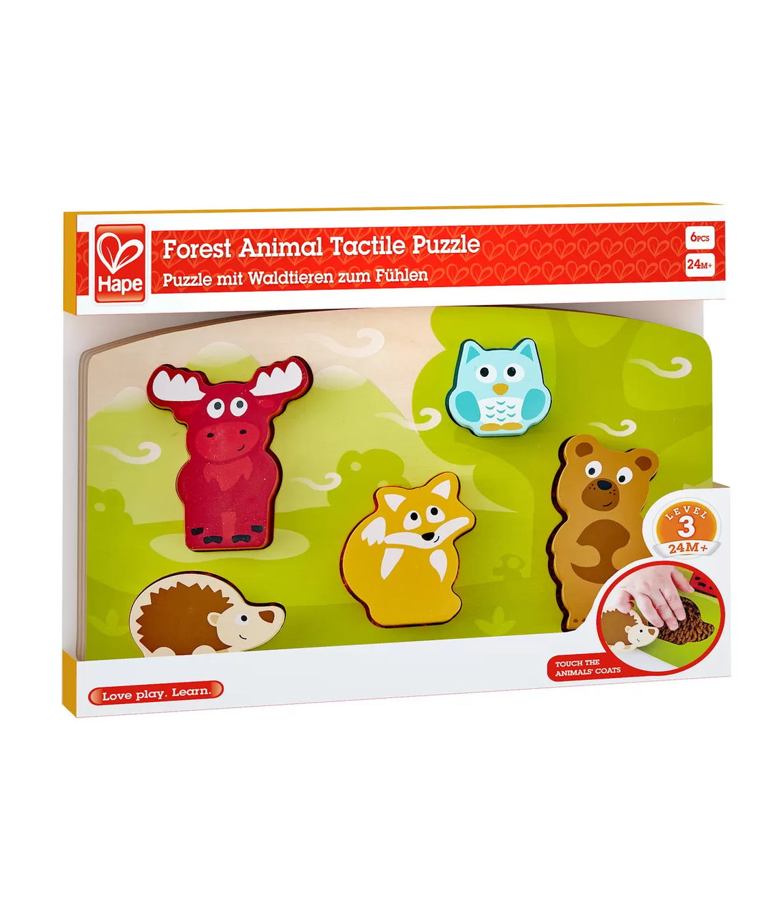Hape puzlle tactil -  animalele din padure