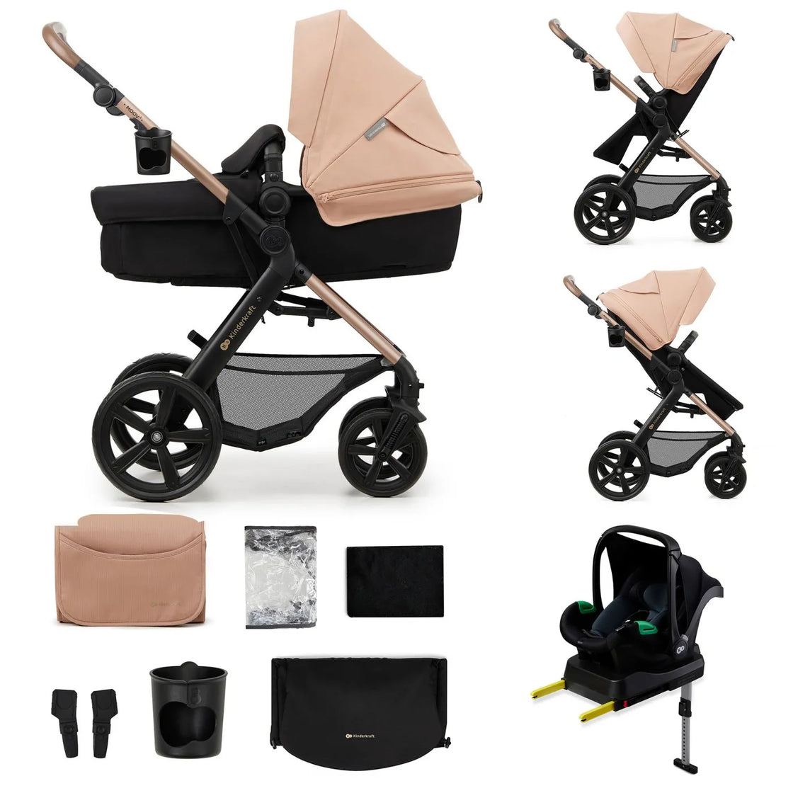 Carucior multifunctional kinderkraft moov 2 eva 4in1 sand beige