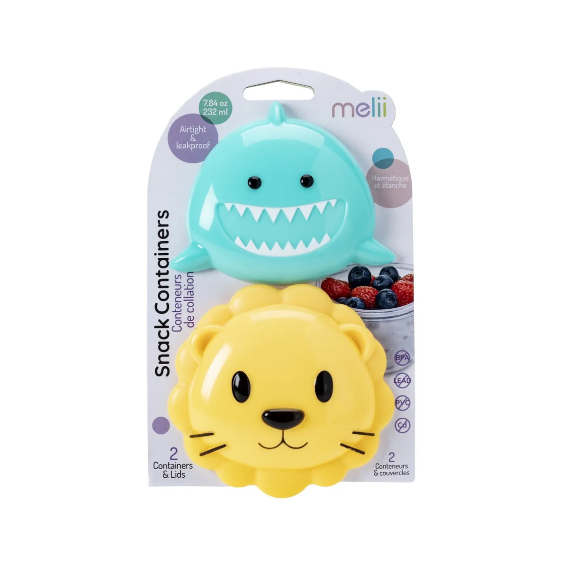 Set 2 recipiente hrana bebe, melii, model shark&lion