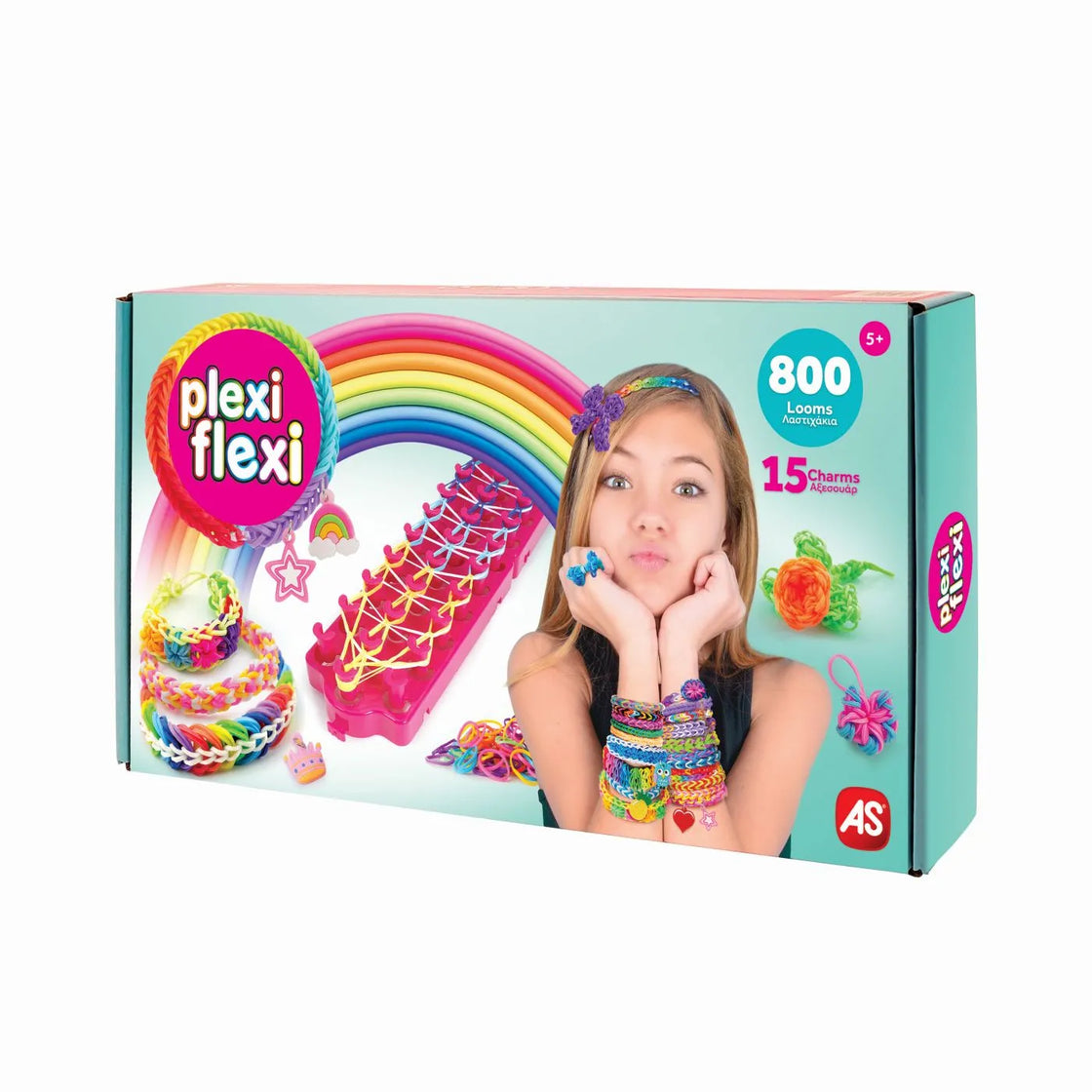 Plexi flexi gherghef pentru impletit cu 800 elastice din cauciuc si 15 accesorii