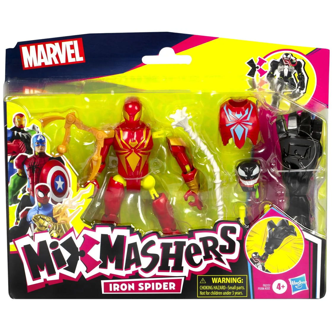 Marvel avengers mix mashers figurina iron spider cu accesorii 12cm