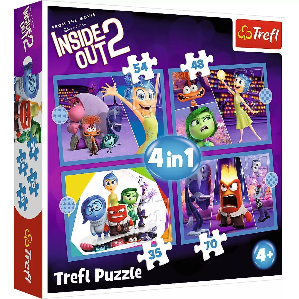 Puzzle trefl 4in1 disney inside out 2 o lume plina de emotii