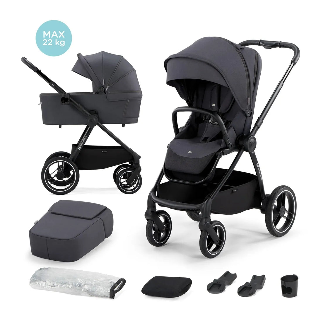 Carucior multifunctional 2in1 kinderkraft nea dark grey
