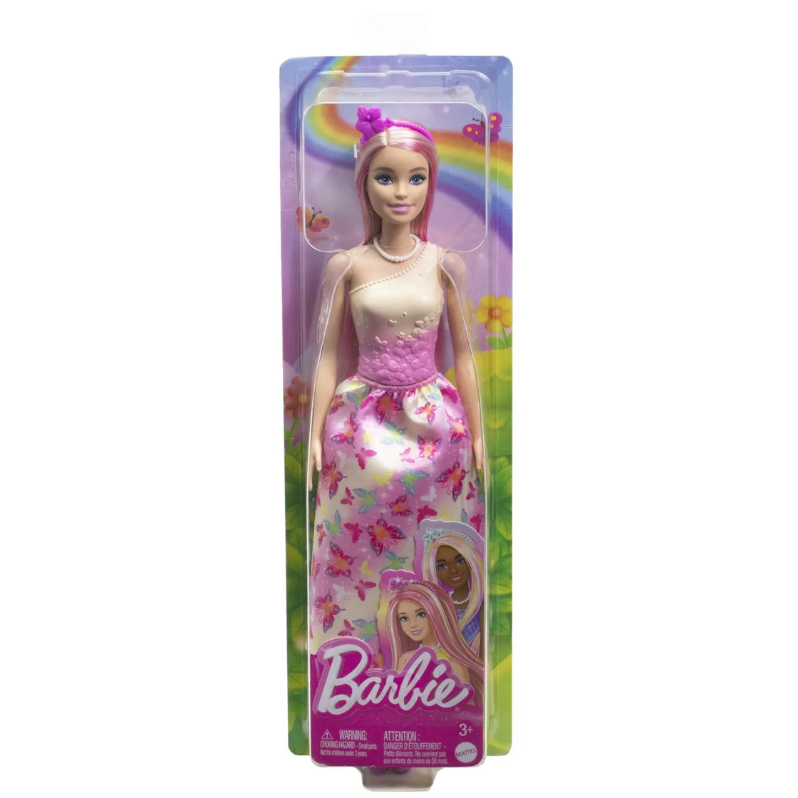 Barbie papusa barbie cu parul blond si roz