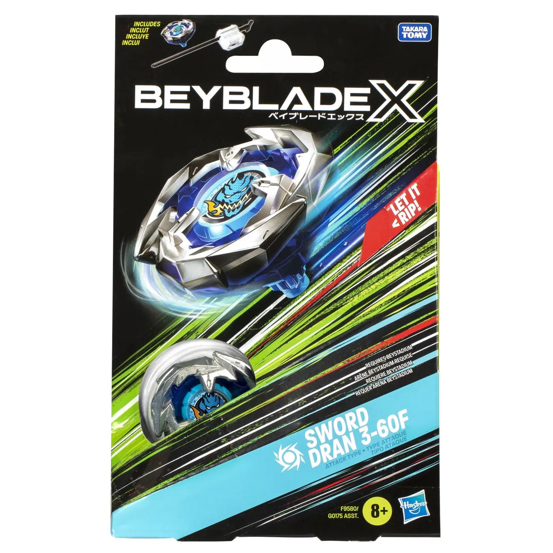 Beyblade x let it rip set lansator si roata sword dran 3-60f