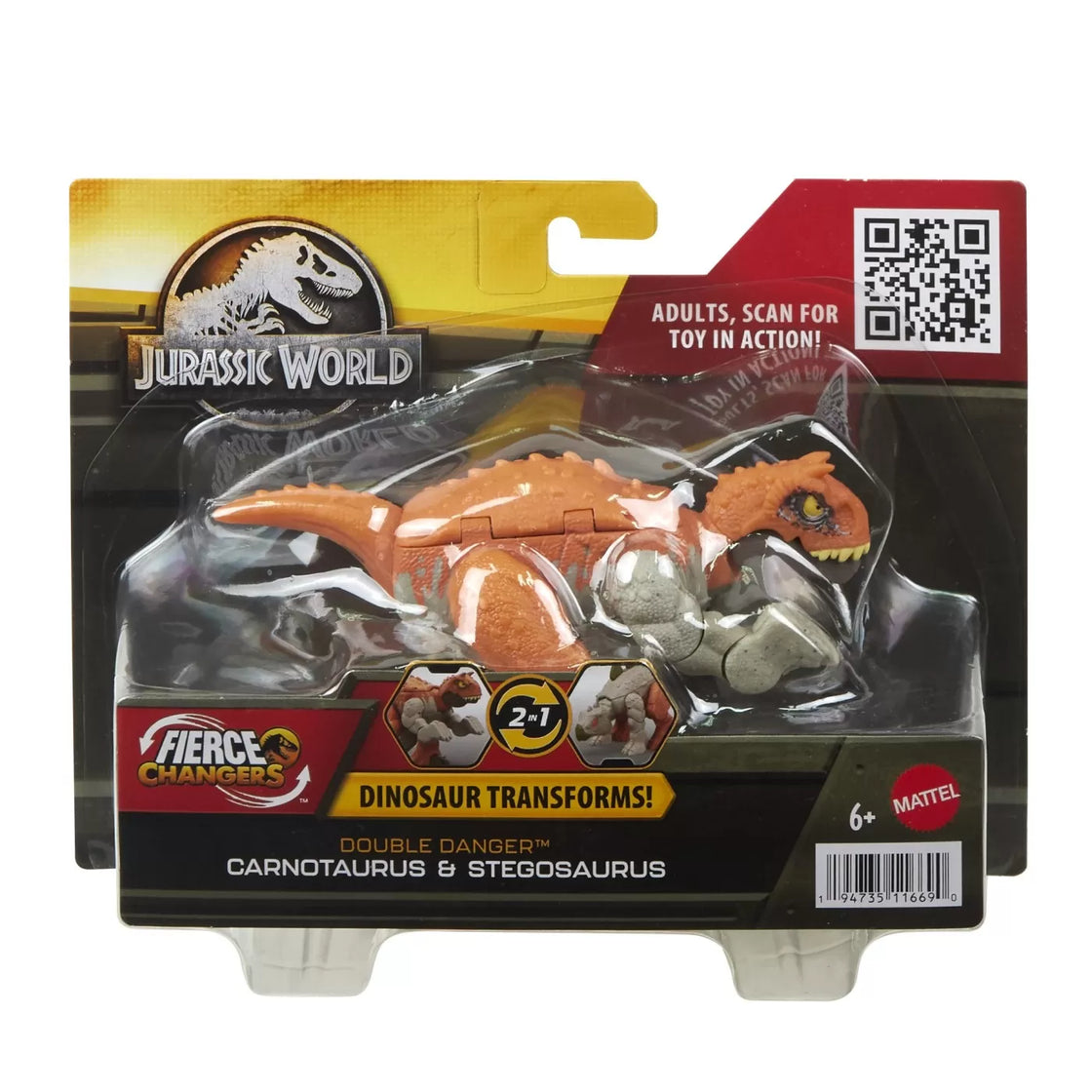 Jurassic world fierce changers double danger dinozaur transformabil carnotaurus si stegosaurus