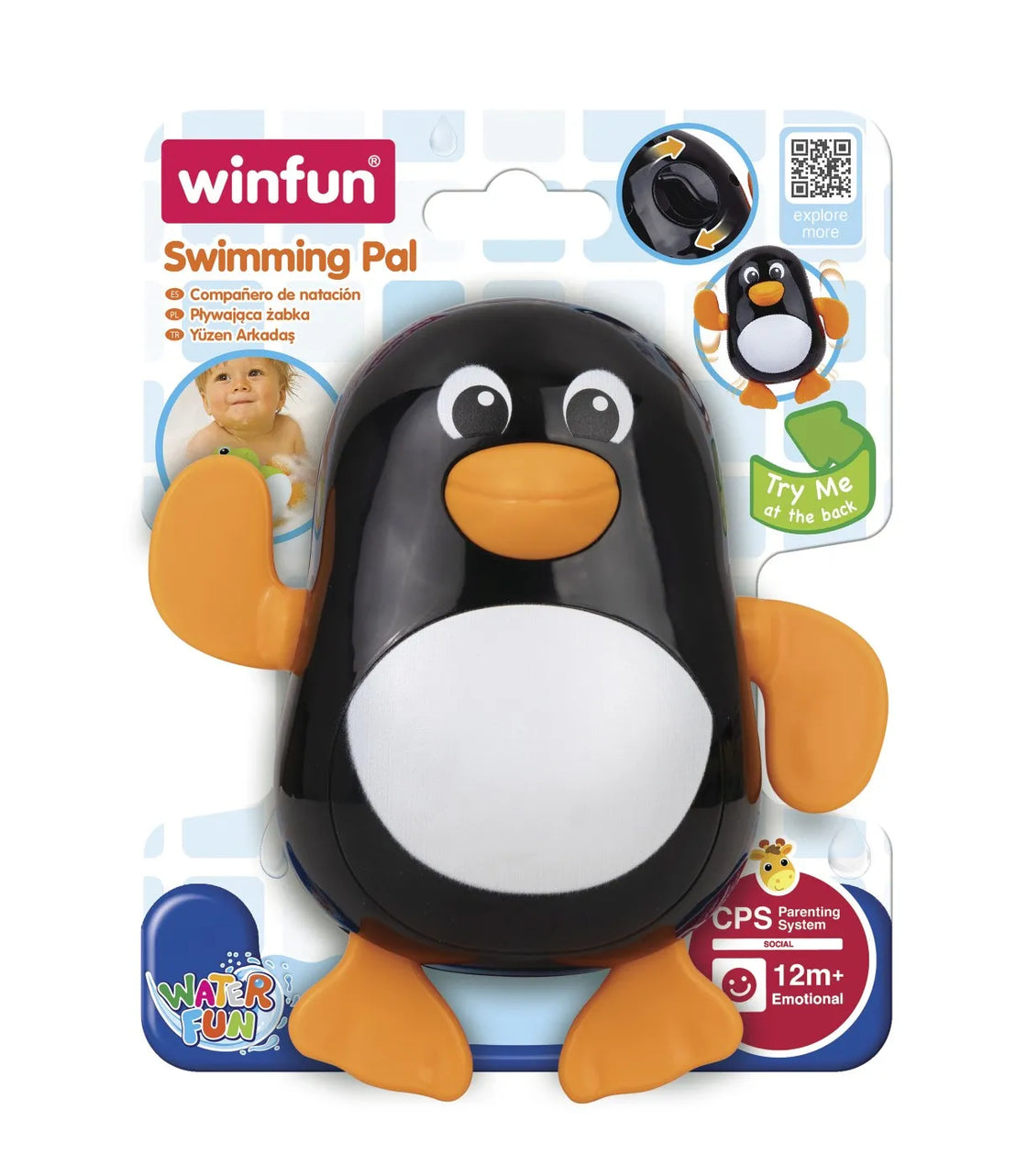 Winfun jucarie de baie pinguinul inotator