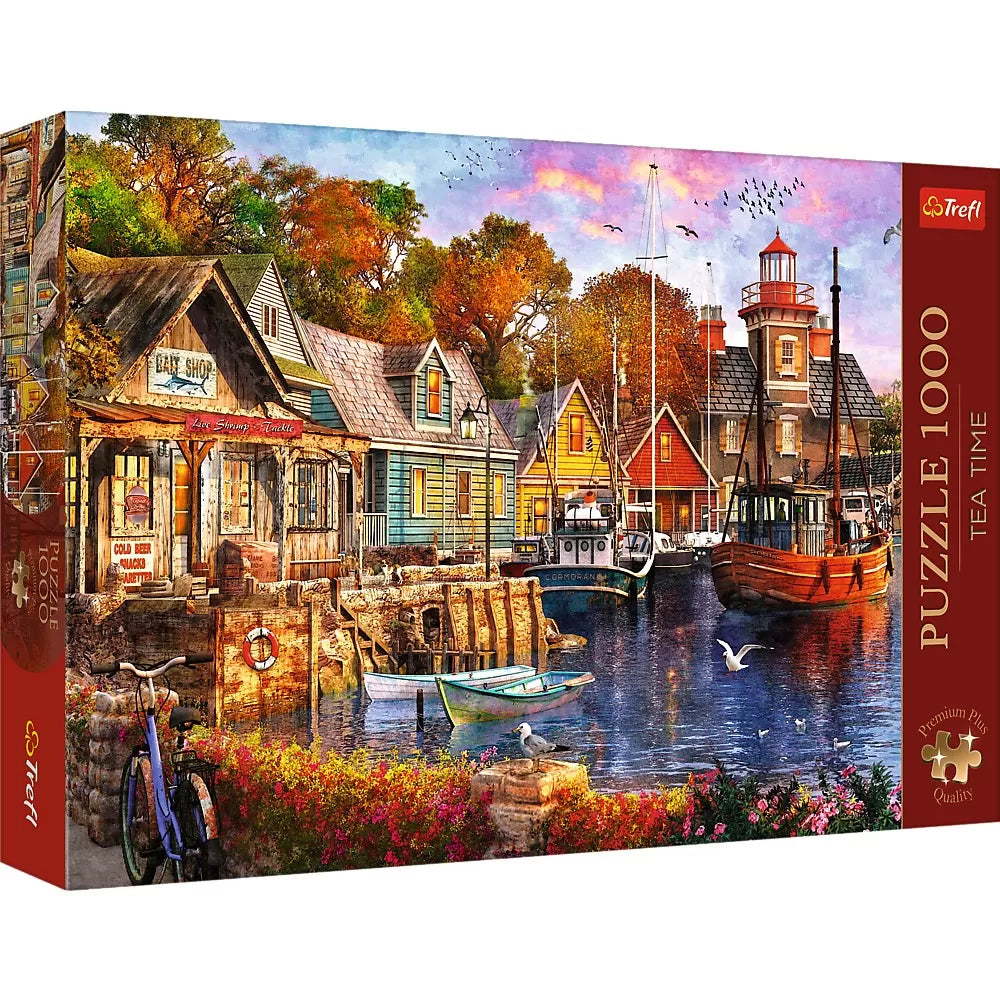 Puzzle trefl 1000 premium plus tea time portul minunat