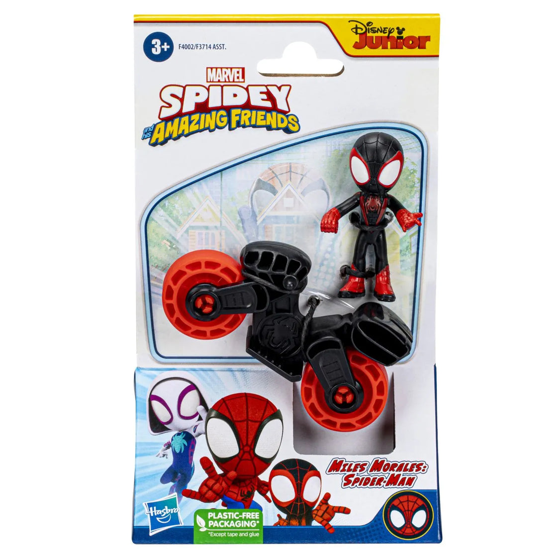 Spiderman set motocicleta si figurina miles morales spider man 6cm