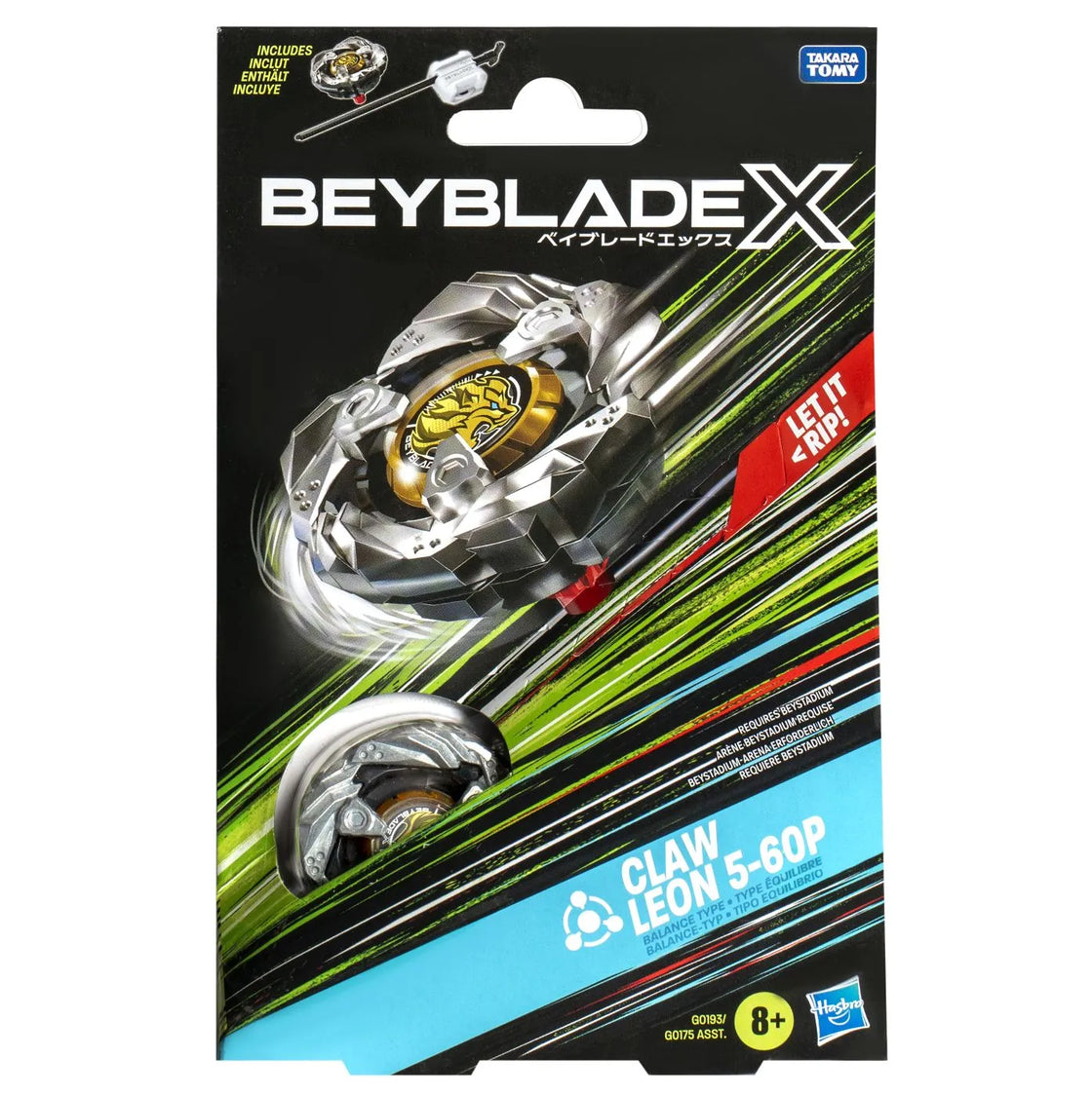 Beyblade x let it rip set lansator si roata claw leon 5-60p
