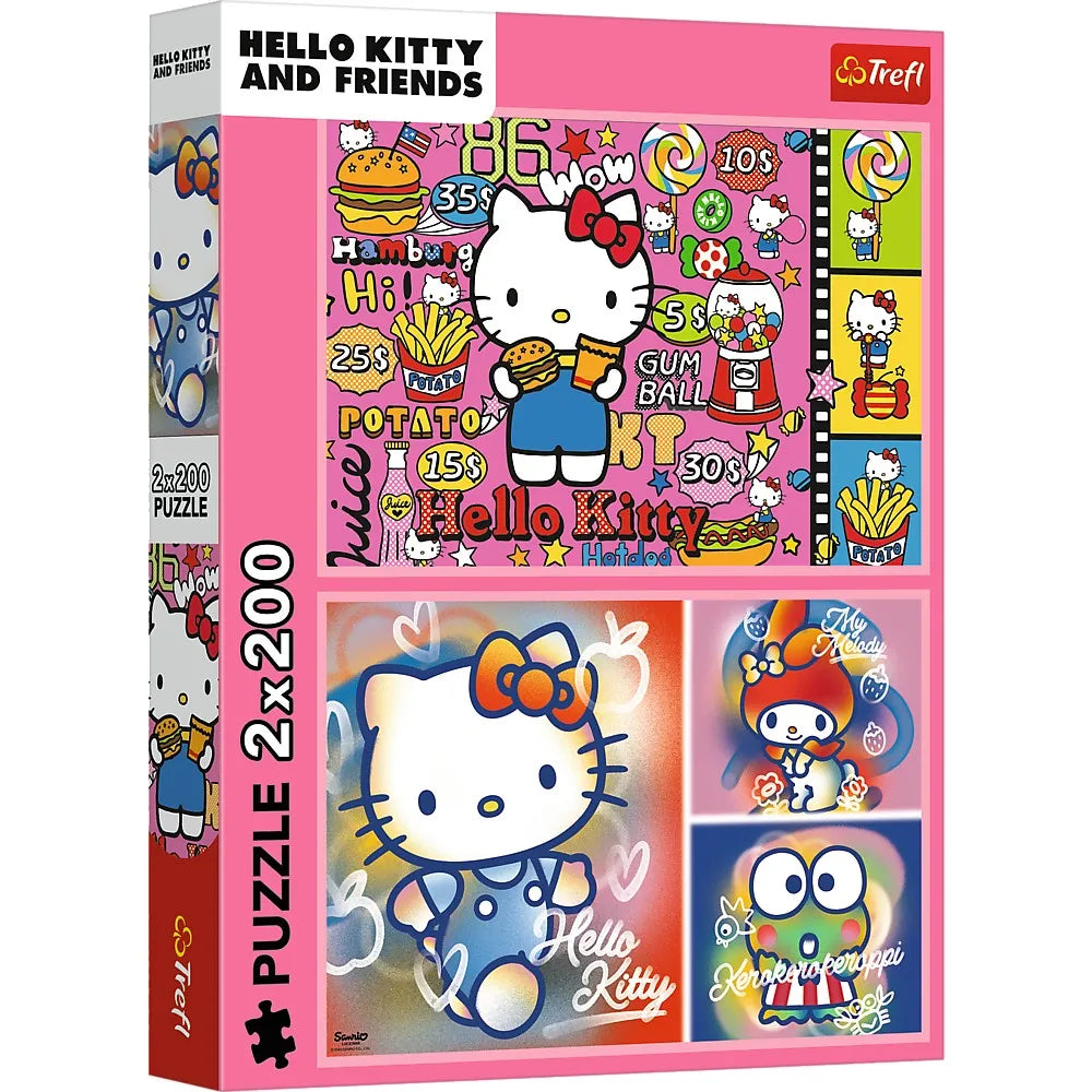 Puzzle trefl 2x200 hello kitty si prietenii