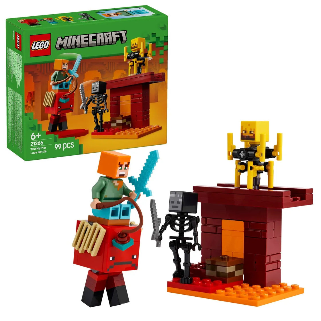 Lego minecraft batalie deasupra lavei în nether 21266