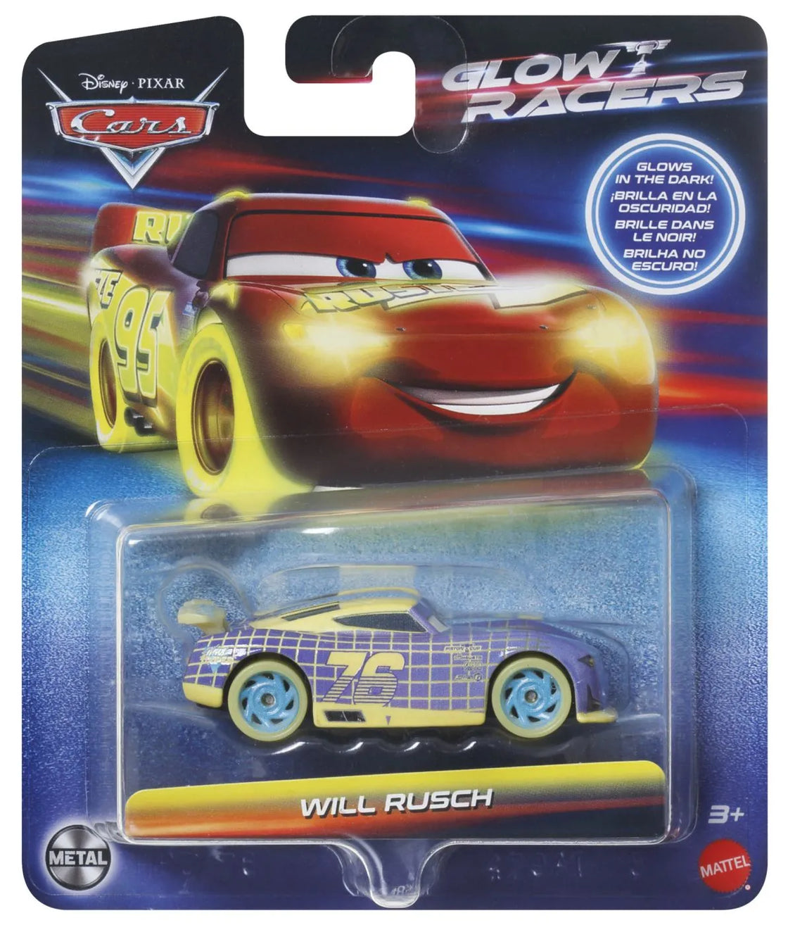 Cars glow racers masinuta metalica will rusch 1:55