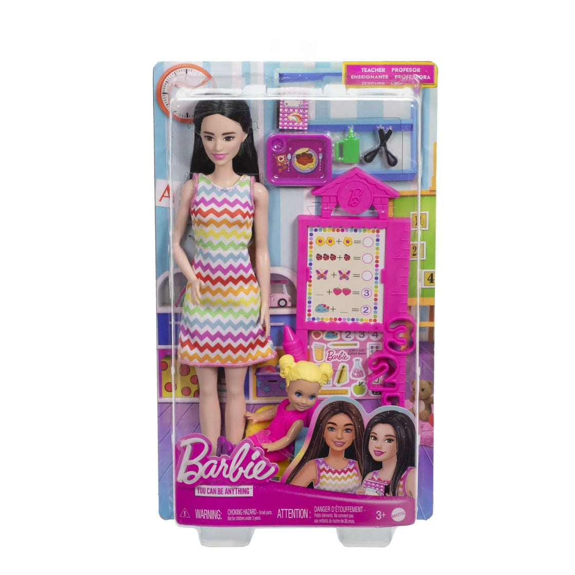 Barbie set de joaca papusa barbie bruneta face cariera profesoara