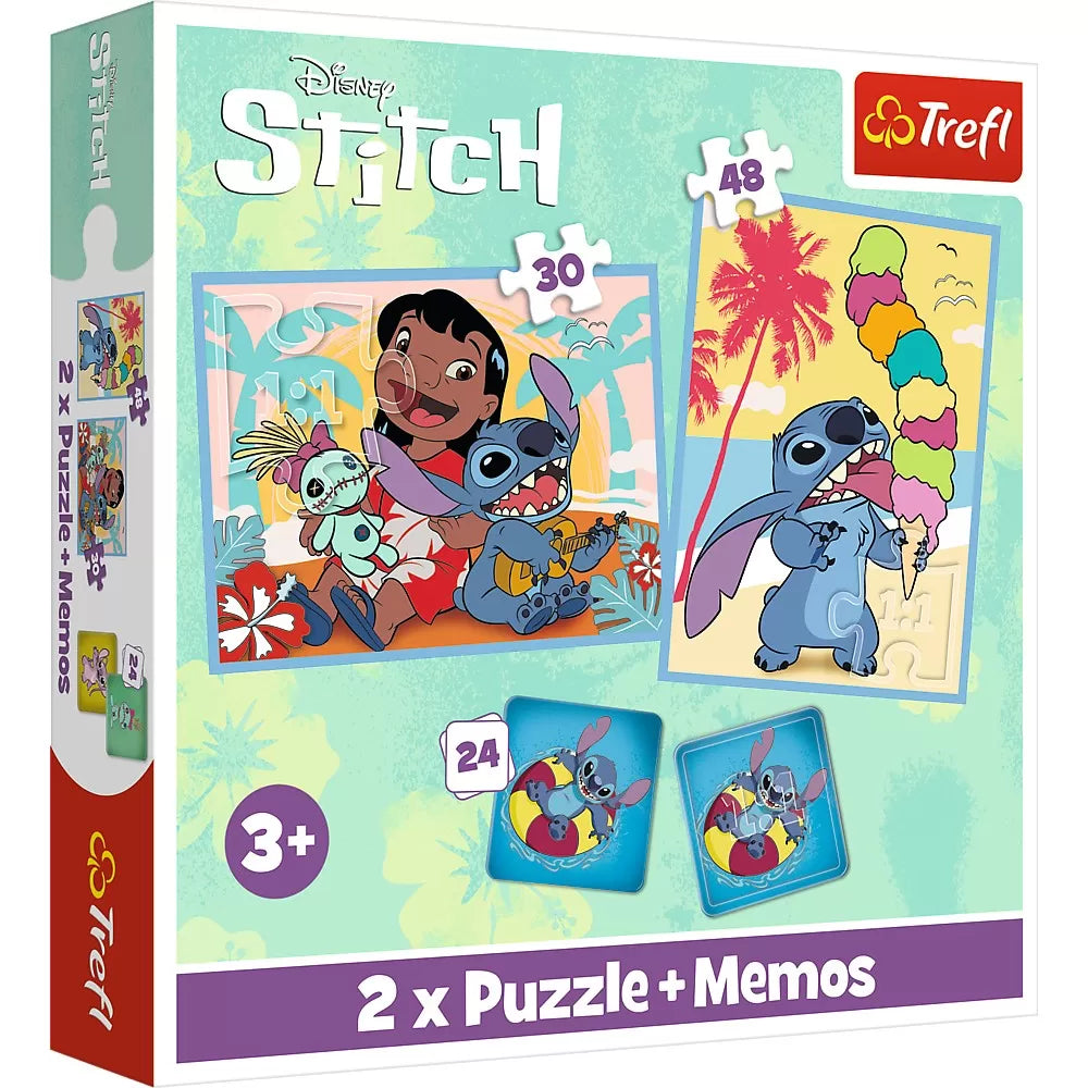 Puzzle trefl 2in1 memo moomin disney stitch lilo