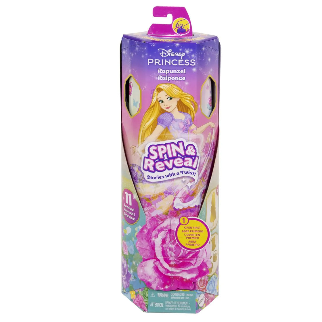 Disney princess spin and reveal papusa rapunzel