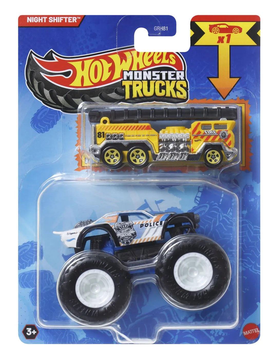 Hot wheels monster truck si masinuta metalica night shifter