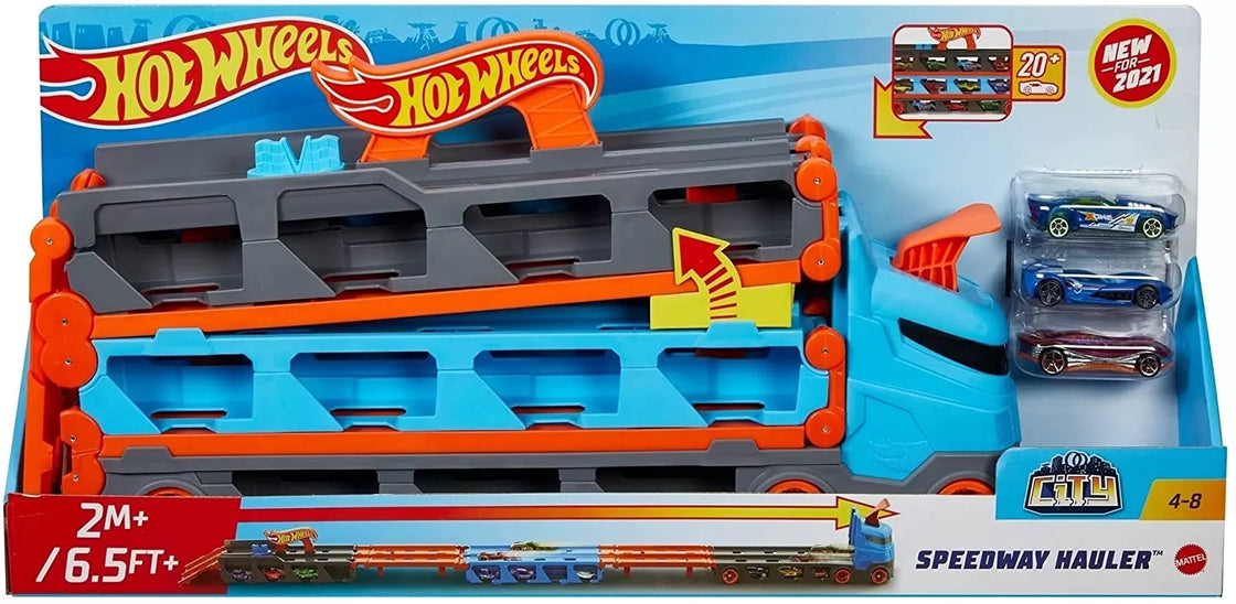 Hot wheels 2 in 1 mega transportator masini pista
