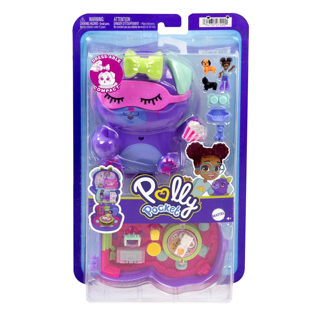 Polly pocket set gentuta animalut catelus in pijama cu accesorii