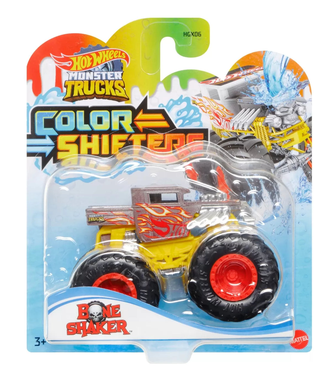 Hot wheels monster truck camion bone shaker cu culori schimbatoare scara 1:64