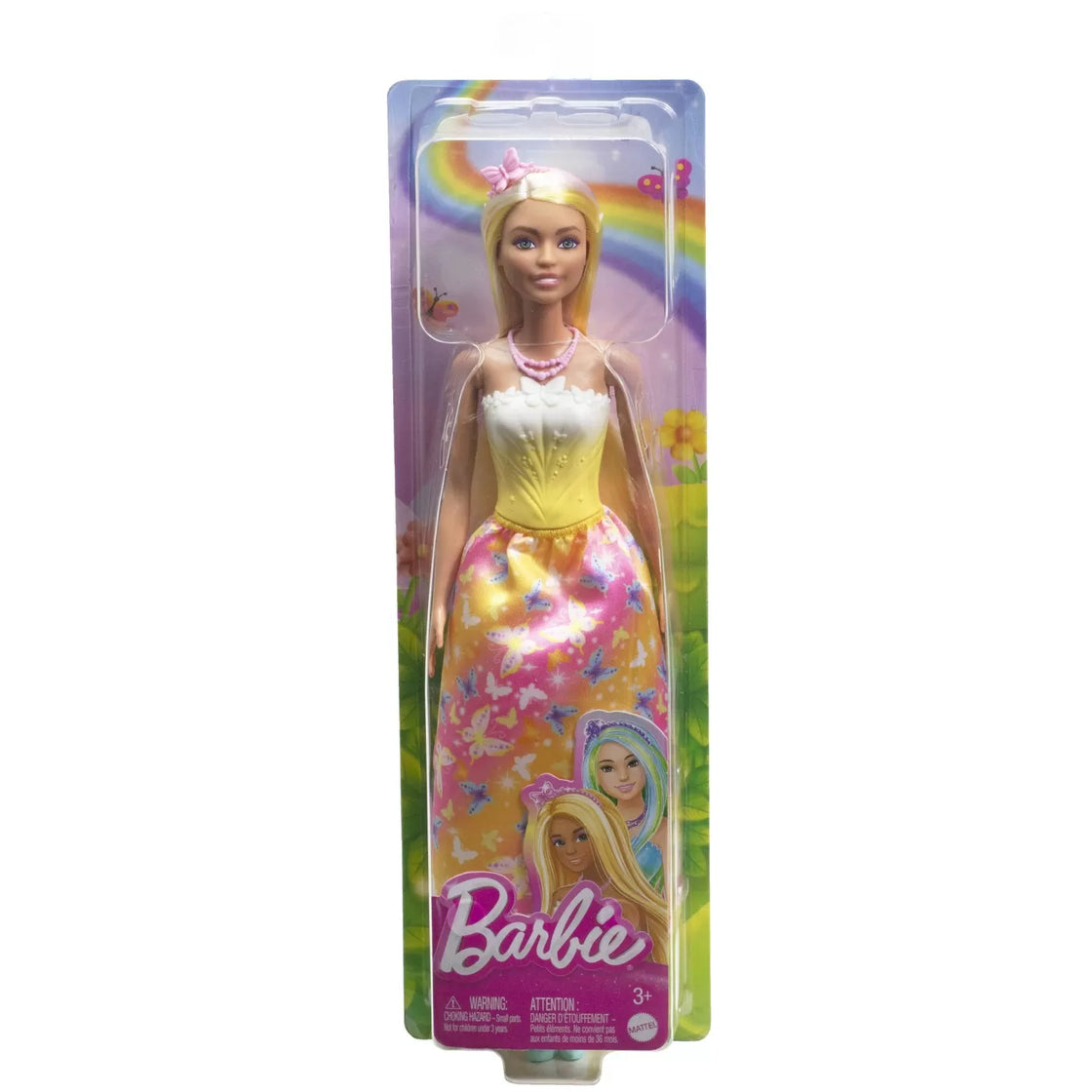 Barbie papusa barbie cu parul blond si galben