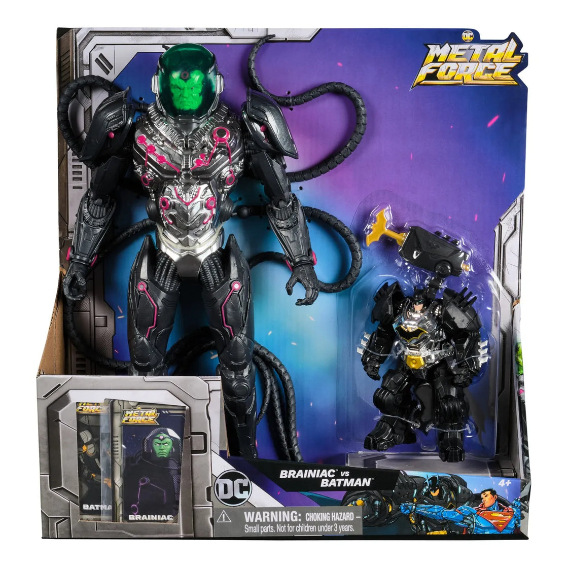 Dc metal force set figurine de actiune brainiac vs batman