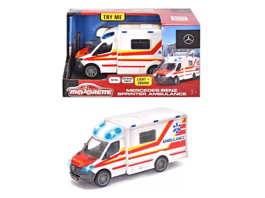 Majorette ambulanta mercedes benz sprinter cu lumini si sunete