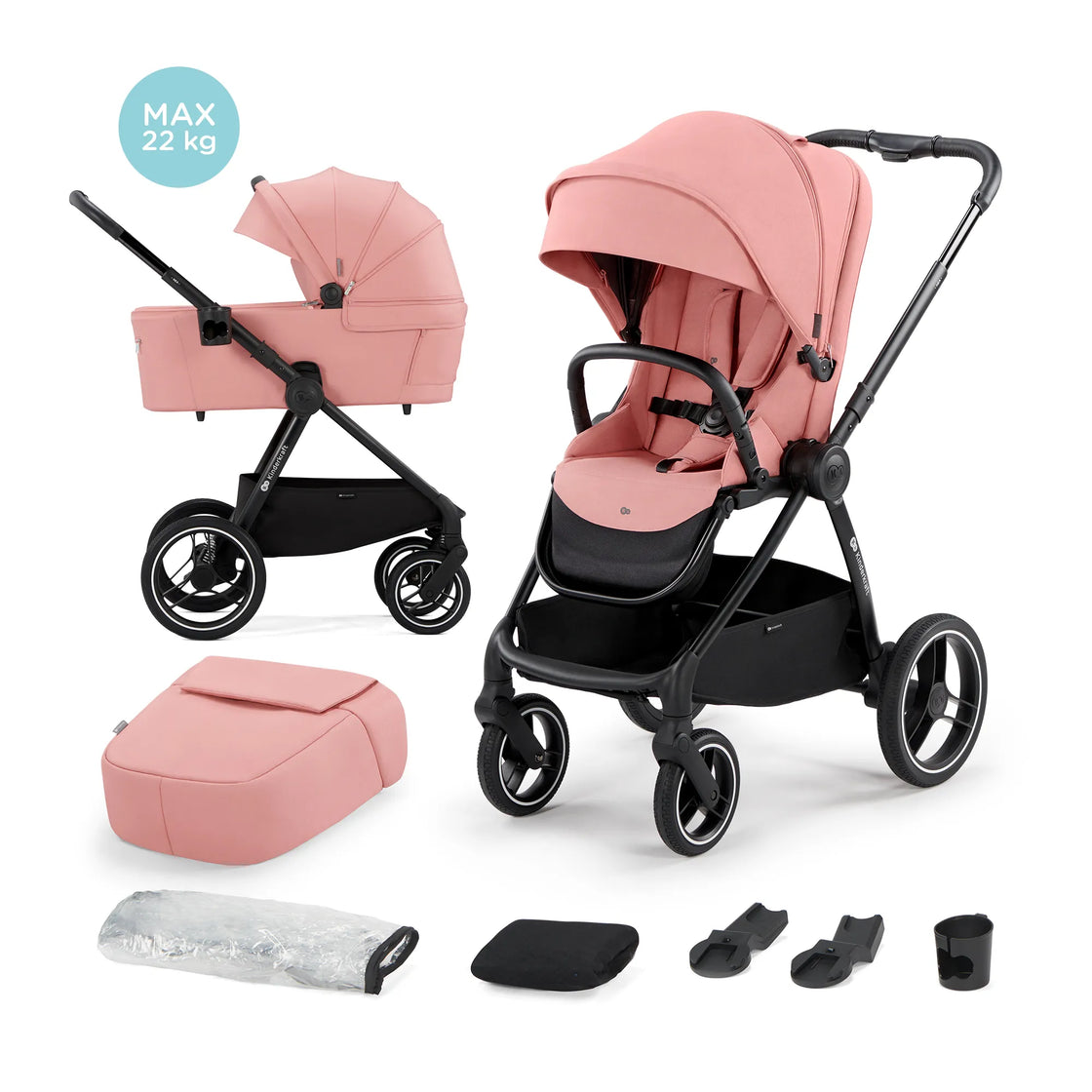 Carucior multifunctional kinderkraft nea, 2 in 1, ash pink