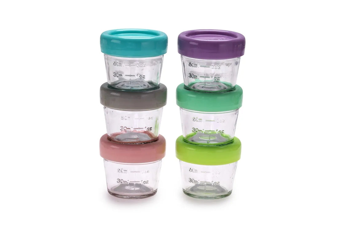 Set 6 recipiente sticla pentru hrana bebe, melii, 118 ml